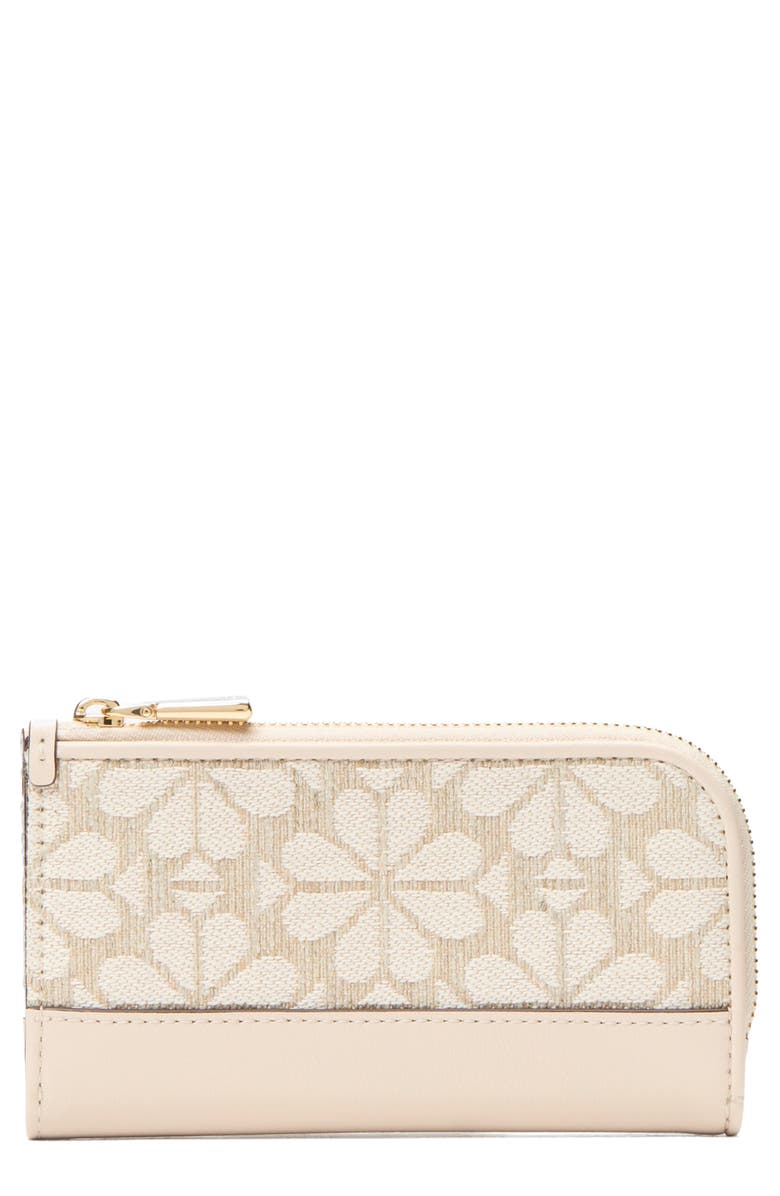 Kate Spade New York devin spade floral jacquard bifold wallet, Main, color, Natural Multi