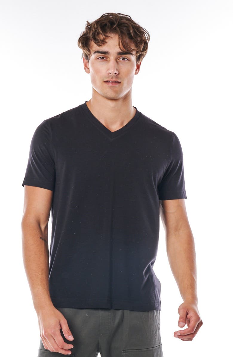 LEISURE LAB Everyday V-Neck, Main, color, Matte Black