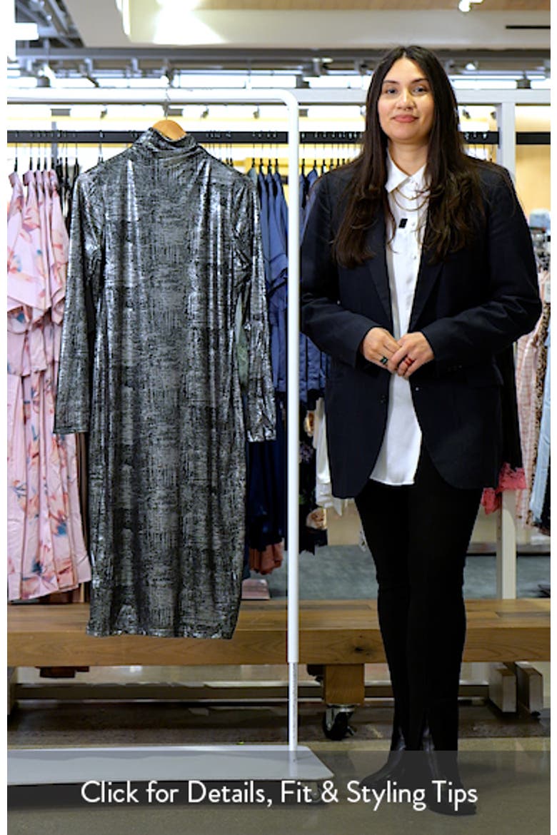 Metallic Long Sleeve Midi Dress video