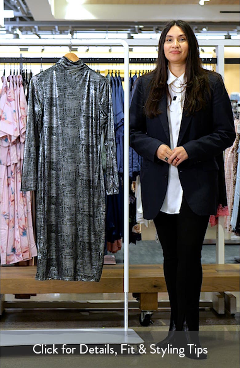 Metallic Long Sleeve Midi Dress, sales video thumbnail
