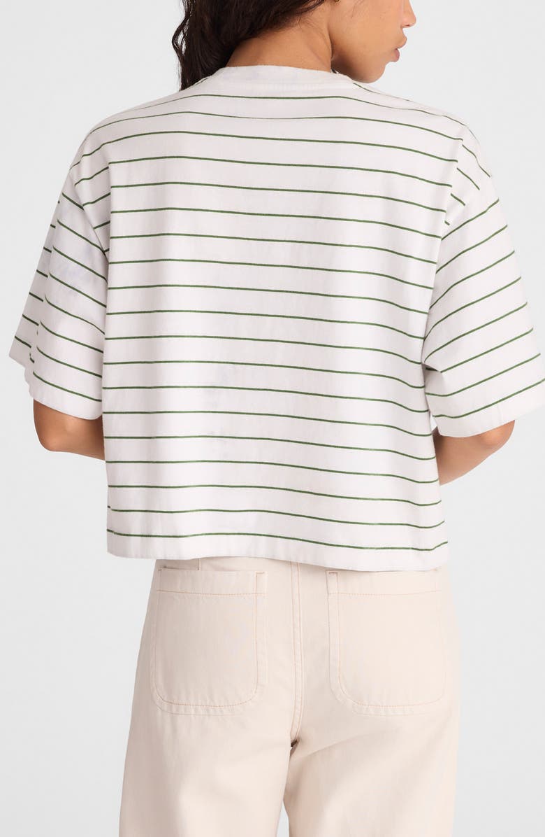 Madewell The Boxy Crop Jersey T-Shirt, Alternate, color, French Stripe Knits