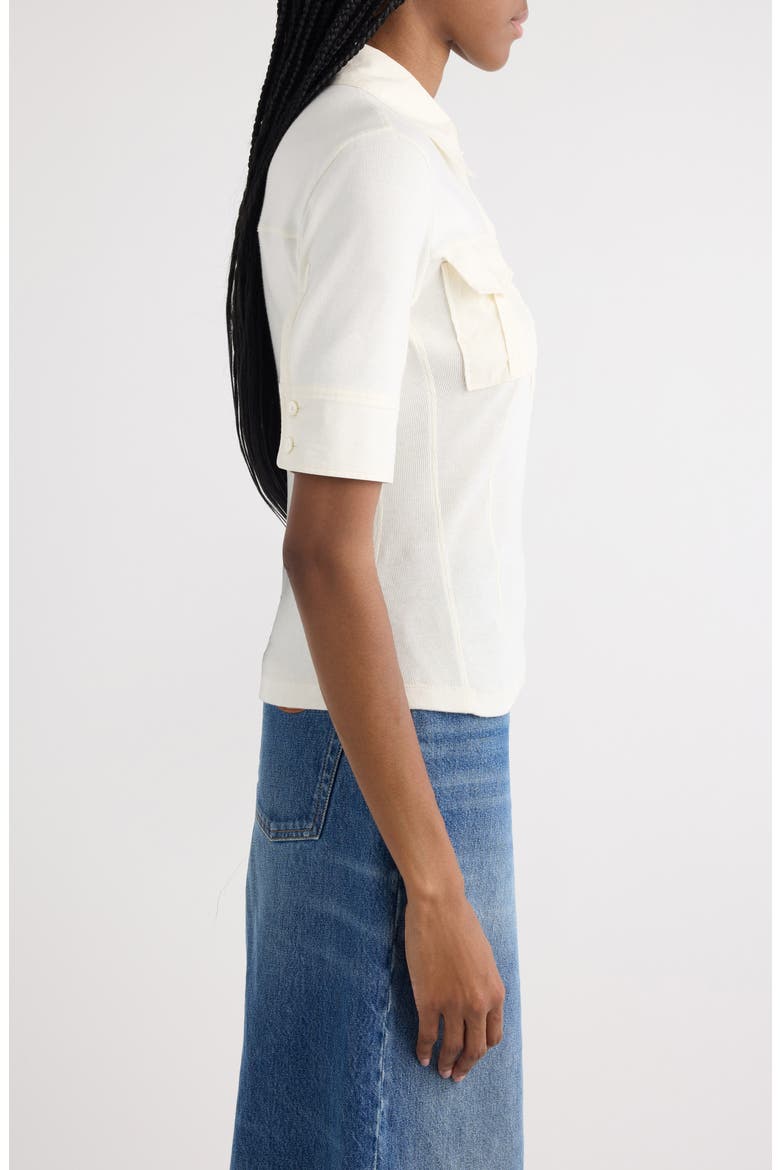 Mixed Media Utility Top, Alternate, color, COCONUT MILK