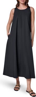 Donna Karan New York Tie Back Stretch Cotton Maxi Dress