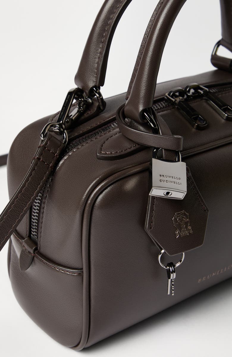 Brunello Cucinelli Nappa Boston Explorer bag, Alternate, color, Rust Brown