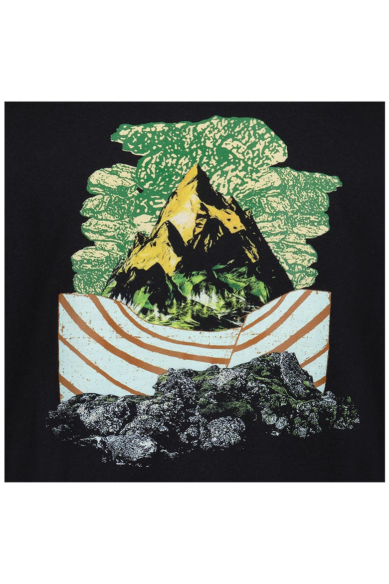Kids' Mountain Collage Graphic T-Shirt, Alternate, color, BLACK