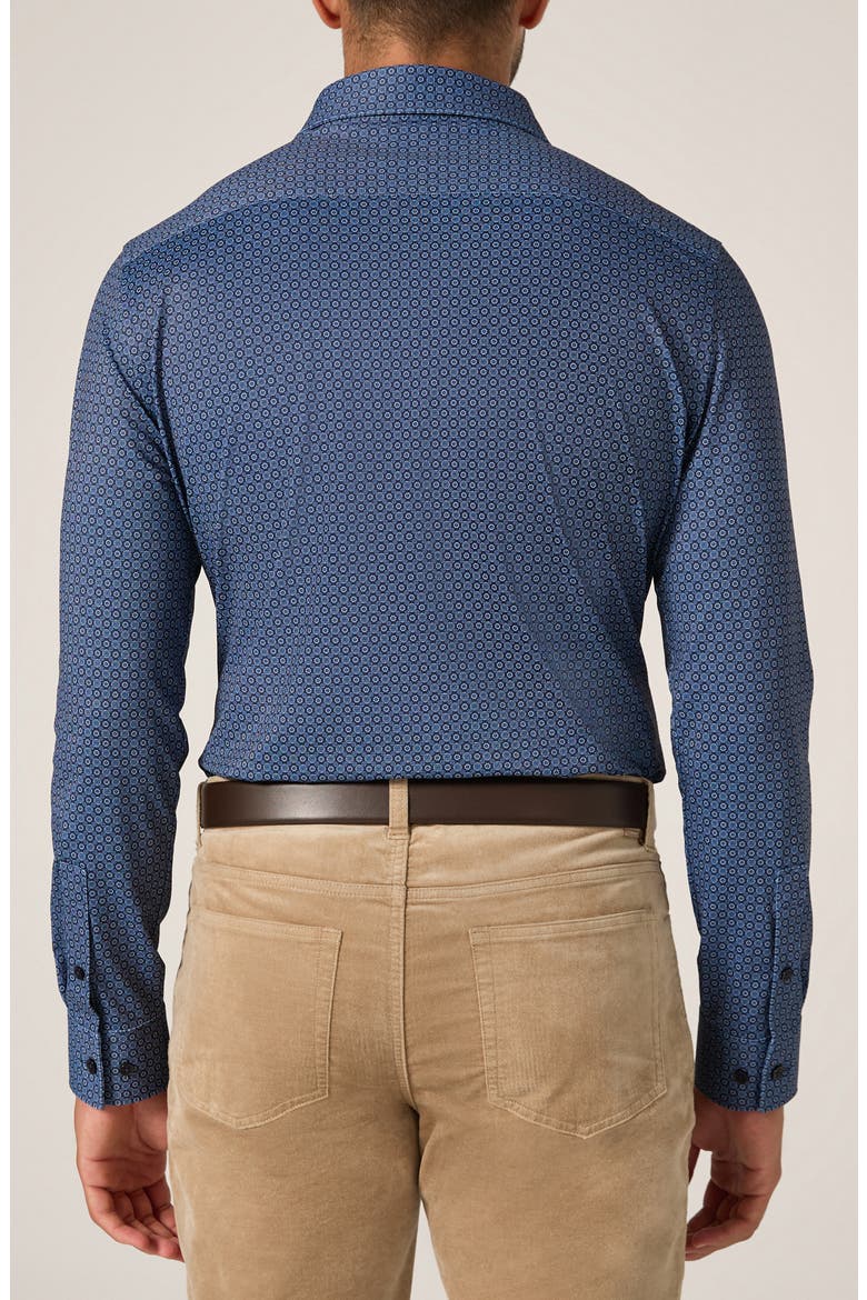Alba Wrinkle Resistant Performance Button-Up Shirt, Alternate, color, NAVY