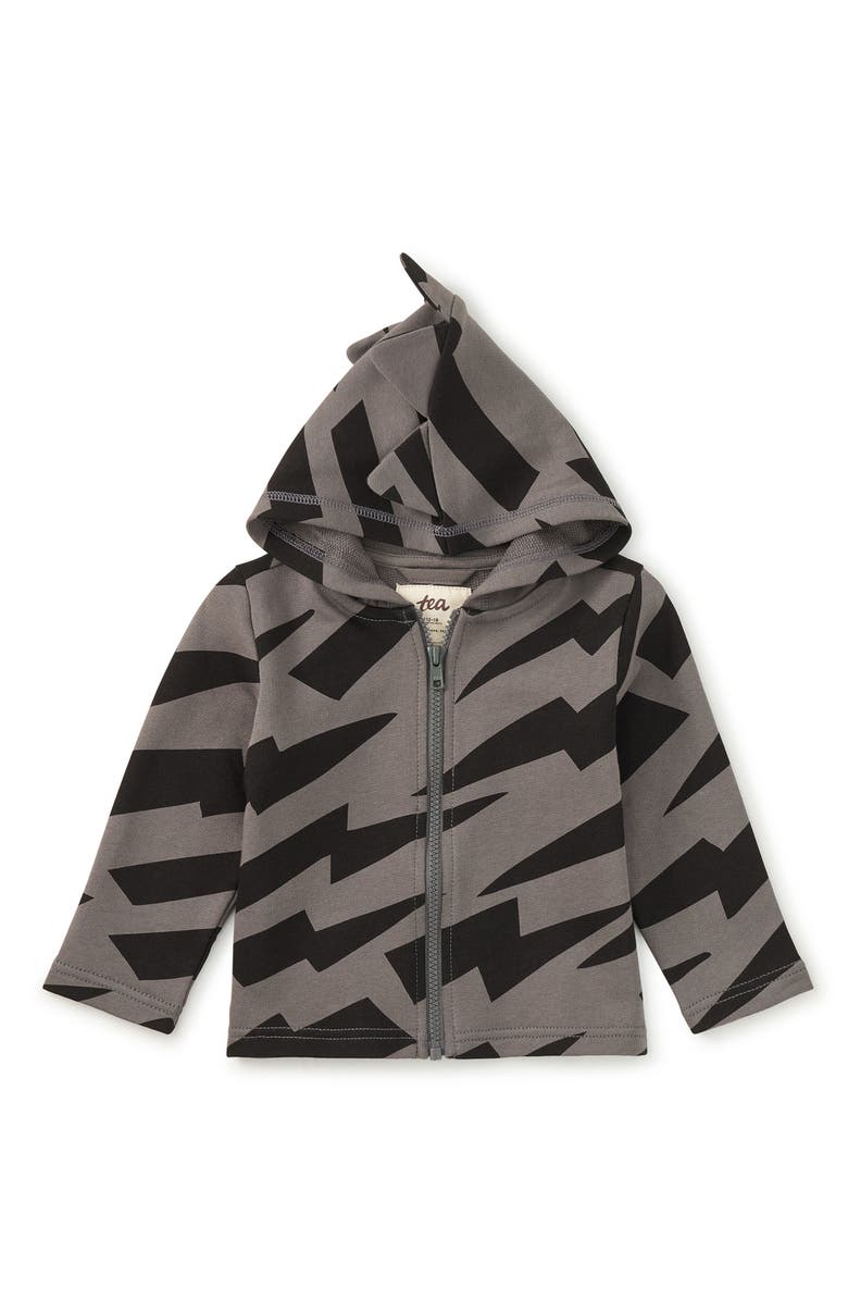 Tea Collection Spike Out Baby Hoodie, Main, color, Lightning Stripes