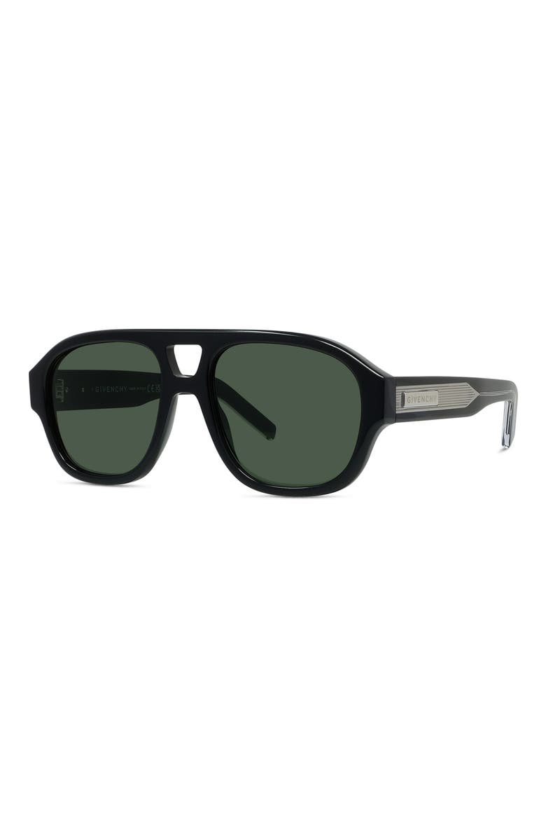 Day 55mm Gradient Pilot Sunglasses, Alternate, color, SHINY BLACK / GREEN