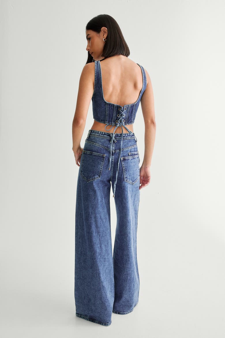 Lace Front Detail Jean, Alternate, color, Authentic Midwash