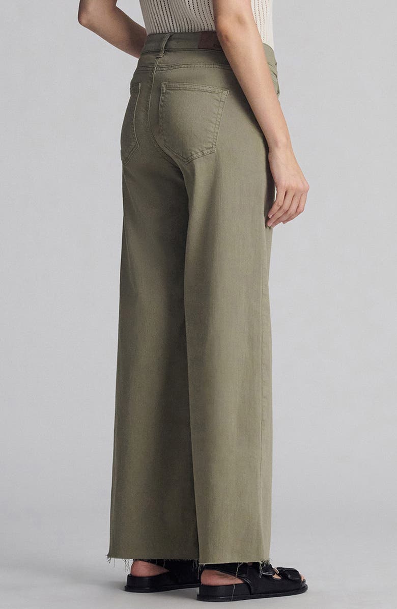 Mavi Jeans Paloma Raw Hem Mid Rise Wide Leg Jeans, Alternate, color, Green Flex Blue