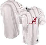 Nike Men's Nike White/Crimson Alabama Crimson Tide Pinstripe Replica Full-Button Baseball Jersey