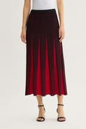 Ming Wang Two Tone Soft Ribbed Knit Maxi Skirt