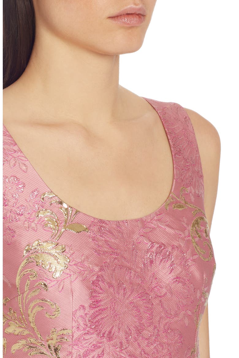 Metallic Brocade Midi Dress, Alternate, color, PINK