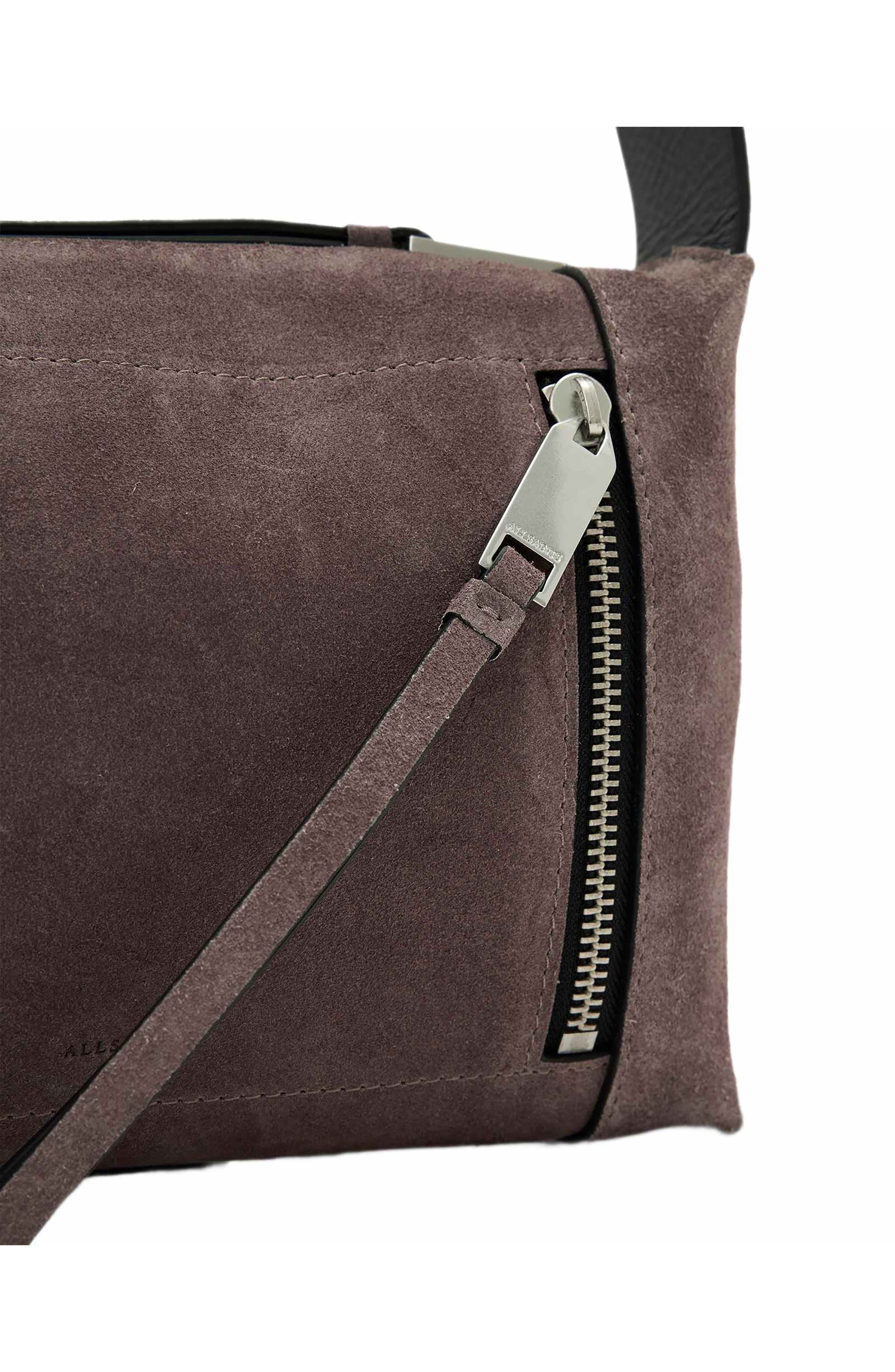 Small Alba Zip Suede Crossbody Bag, Alternate, color, MOCHA BROWN