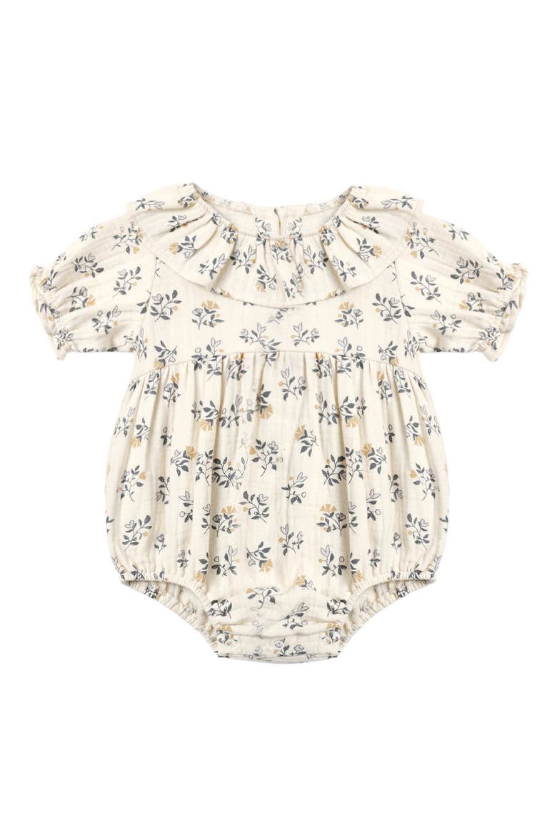 Kids' French Floral Collared Romper, Main, color, NATURAL