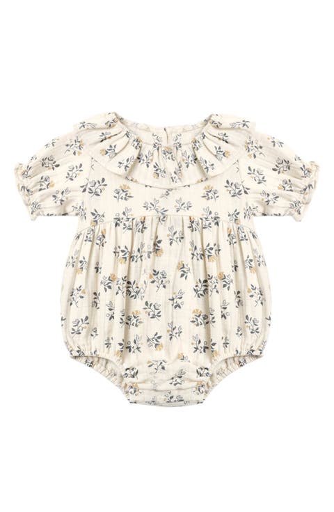 Kids' French Floral Collared Romper