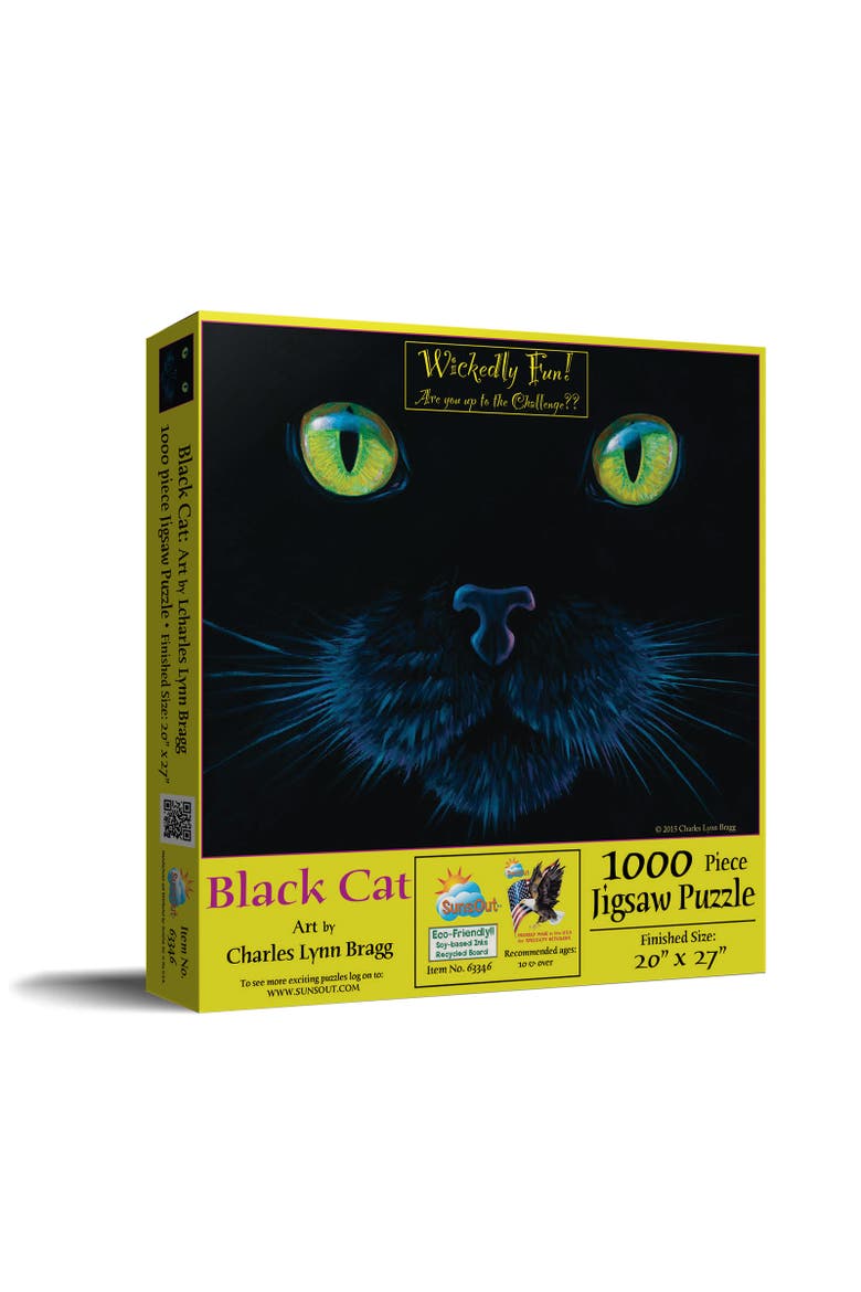 Black Cat 1000 piece Jigsaw Puzzle for Adults, Main, color, Multicolor