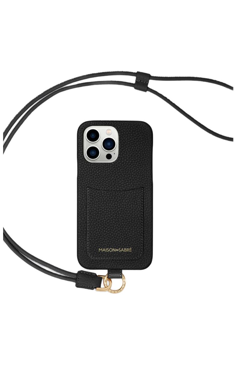 Sling Phone Case iPhone 13 Pro, Main, color, Black Caviar