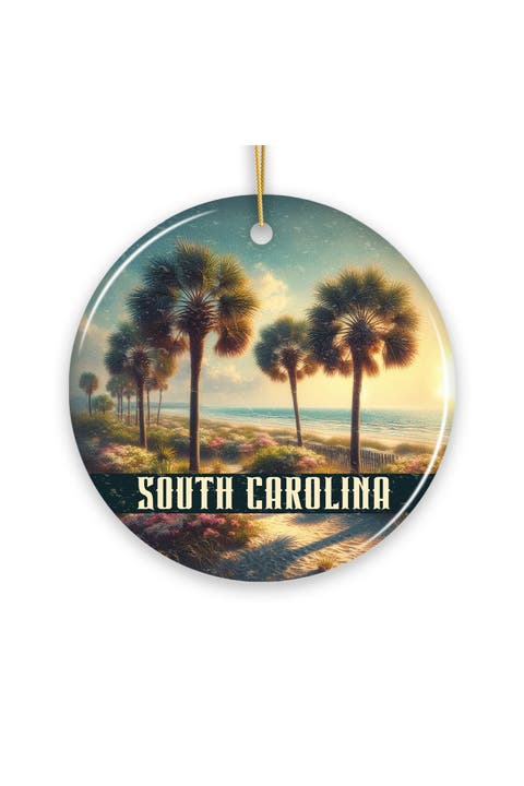 South Carolina Palmetto Beach Sunset Ornament
