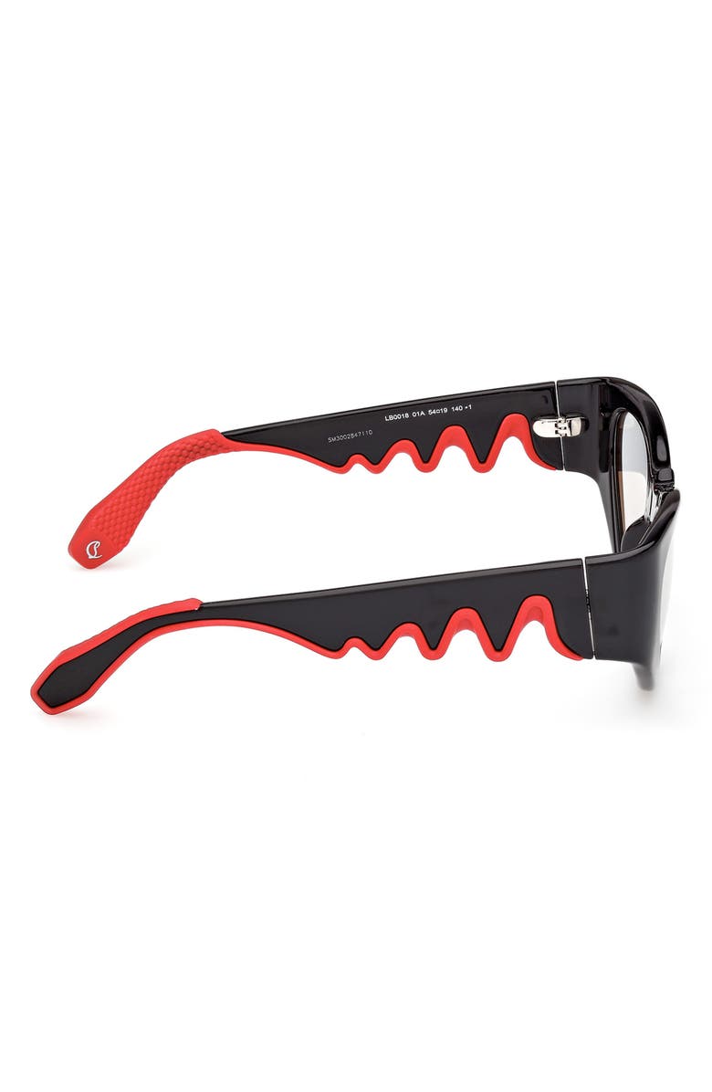 Christian Louboutin 54mm Loubishark Cat Eye Sunglasses, Alternate, color, Black/ Light Smoke