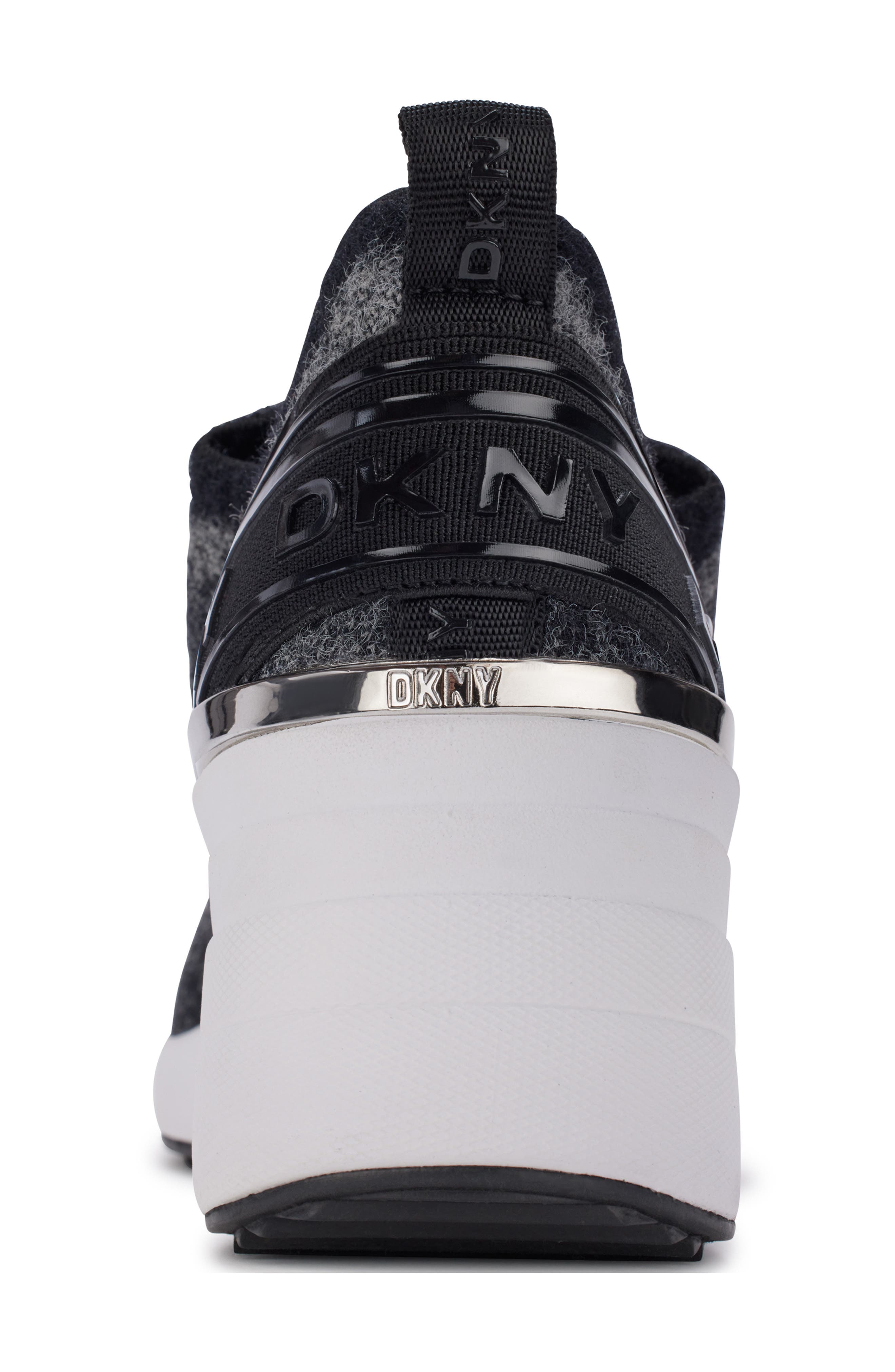 DKNY Keeva Wedge Sneaker, Alternate, color, Bcg - Black/ Light Grey