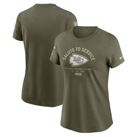 Women's Nike Olive Kansas City Chiefs 2025 Salute to Service Sideline T-Shirt