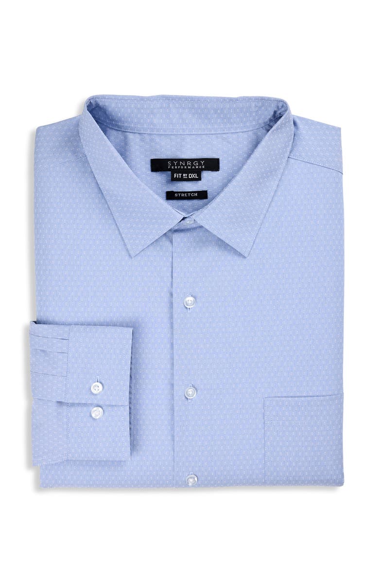 Synrgy by DXL Big & Tall Performance Dress Shirt, Main, color, Blue