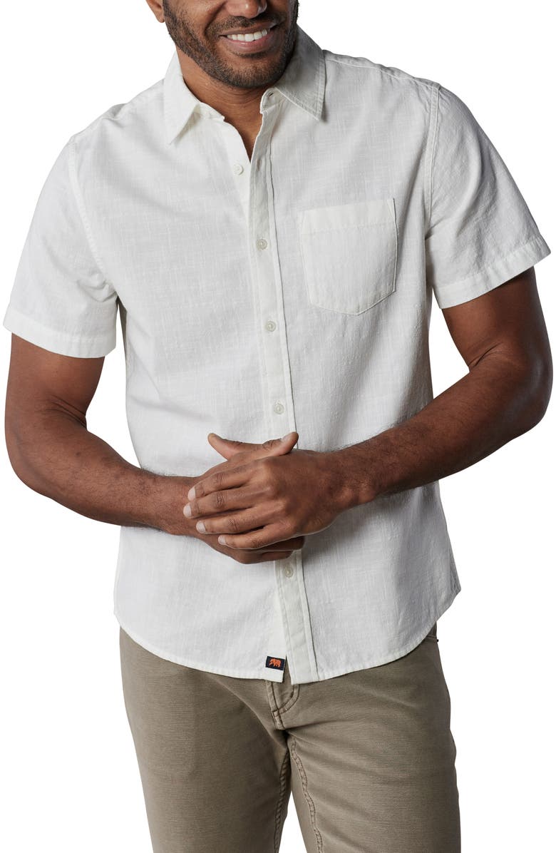 The Normal Brand Lived In Short Sleeve Cotton Button-Up Shirt, Main, color,
