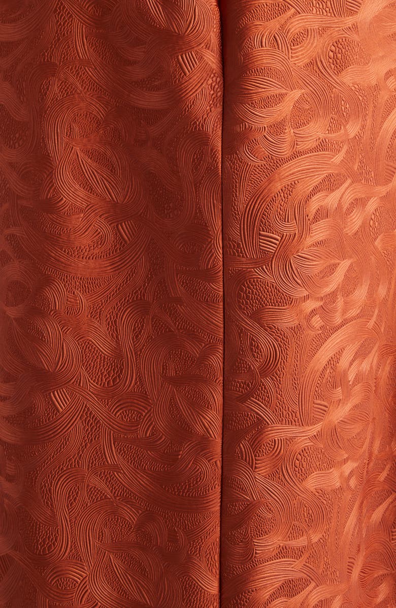 Dries Van Noten Saffy Jacquard High Waist Midi Skirt, Alternate, color, Rust