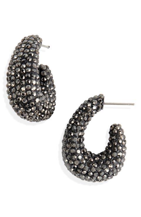 Crystal Pavé Hoop Earrings