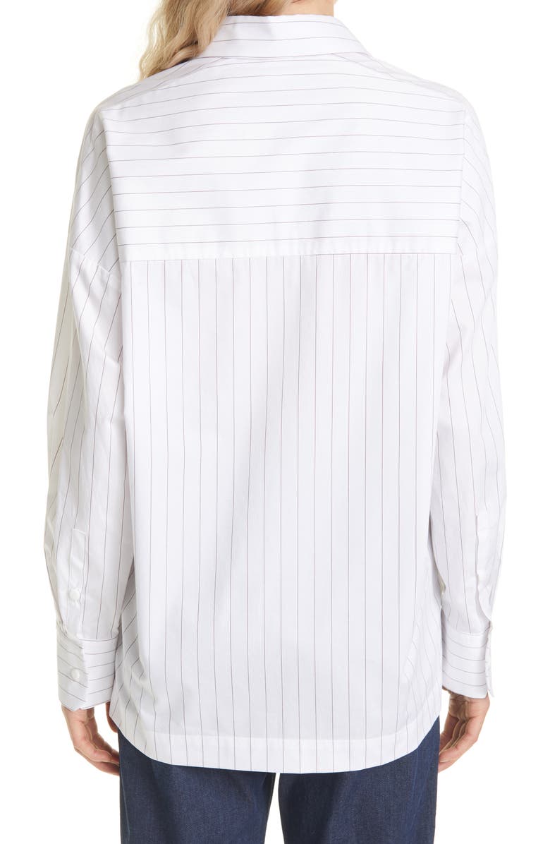 Max Mara Leisure Oversize Pinstripe Button-Up Shirt, Alternate, color, 
