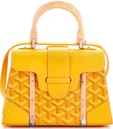 Pre-Owned Goyard Structured Saigon Top Handle Bag Coated Canvas with Leather Mini