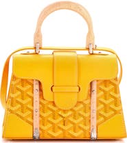 Pre-Owned Goyard Structured Saigon Top Handle Bag Coated Canvas with Leather Mini