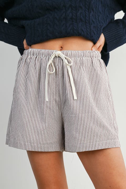 Striped Drawstring Shorts