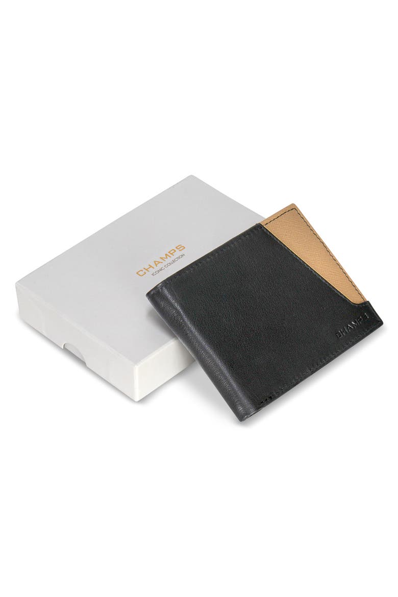 Iconic ID Flap Leather Bifold Wallet, Alternate, color, BLACK/ IVORY