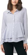 Ripe Maternity Stripe Layered Peplum Shirt