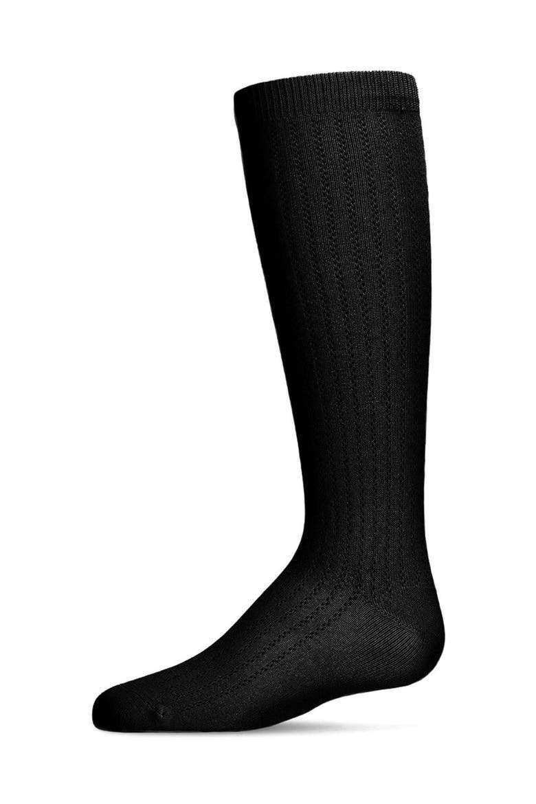 Chain Stitch Knee High Socks, Main, color, Black
