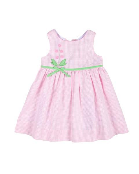 Check Seersucker Dress With Flowers (Toddler, Little Kid)