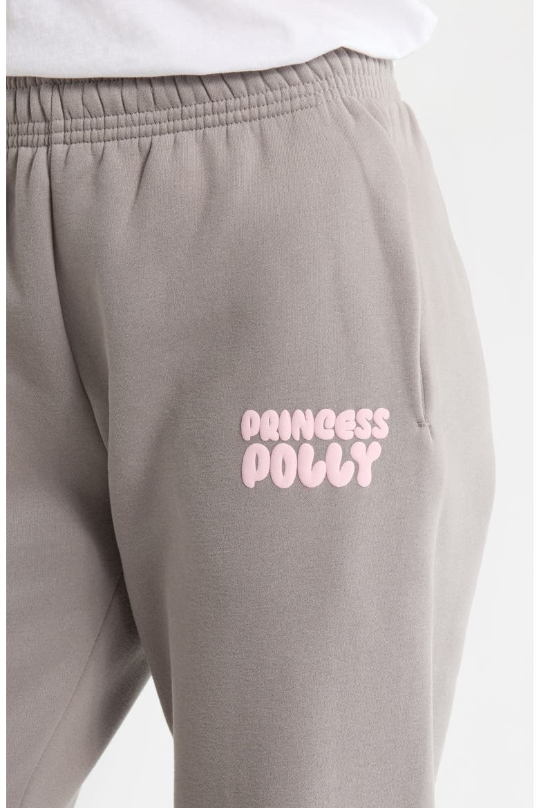 Puffy Logo Sweatpants, Alternate, color, CHARCOAL