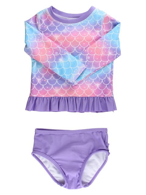 Toddler Girls UPF50+ Long Sleeve Rash Guard Bikini