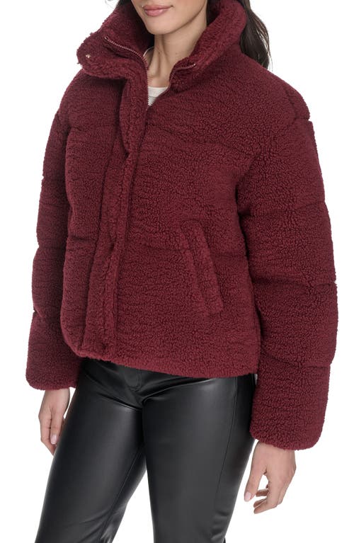 Levi's Western Faux Shearling Puffer Jacket In Burgundy