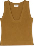 St. John Collection Square Neck Rib Sleeveless Sweater