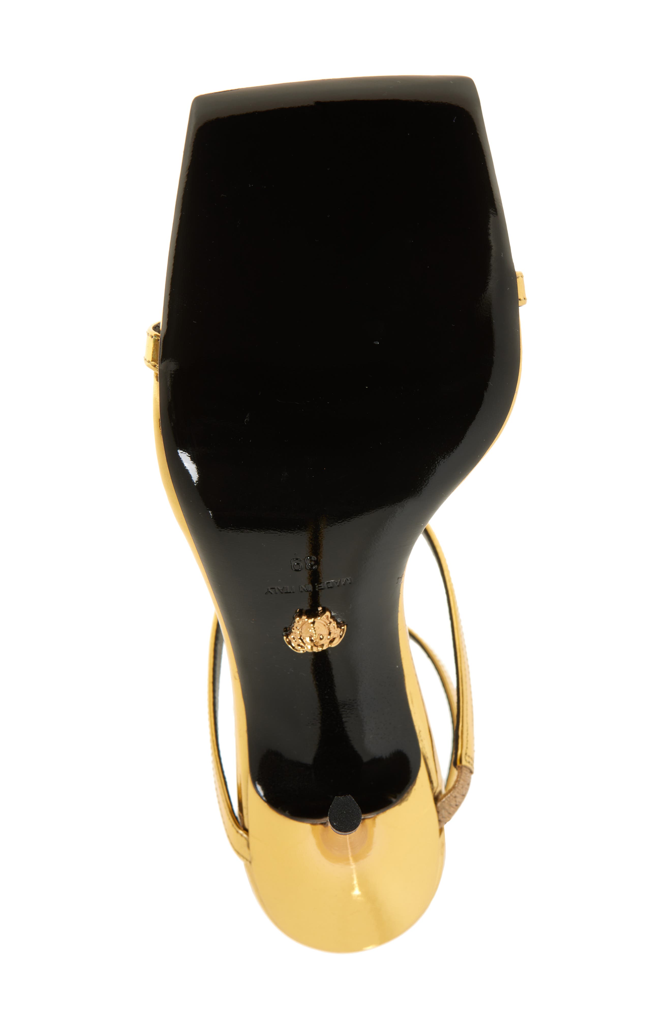 Versace V2025 Chain Metallic Sandal, Alternate, color, 
