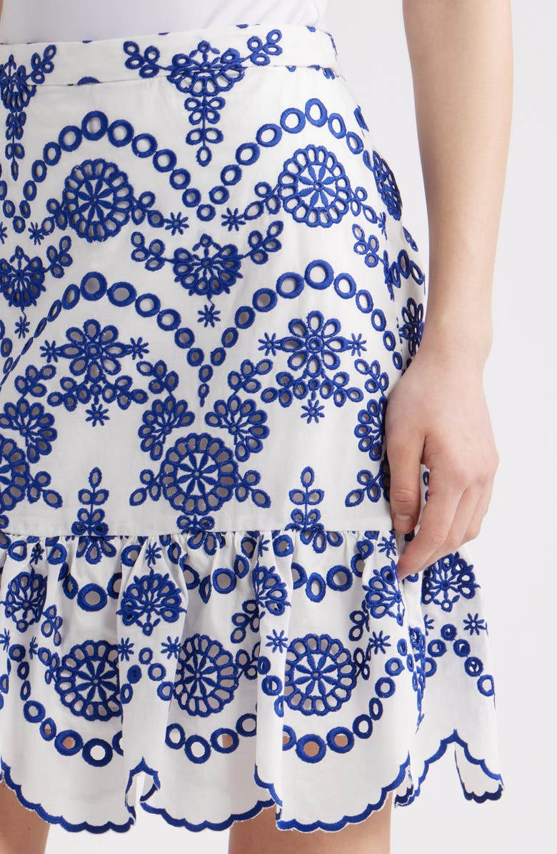 Anne Klein Cotton Eyelet Skirt, Alternate, color, 