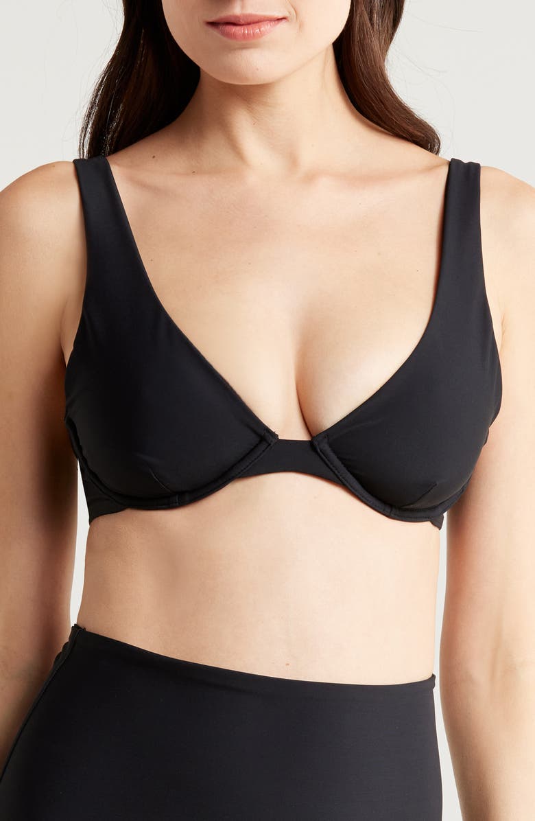 BONDI BORN Gracie Underwire Bikini Top, Main, color, Black