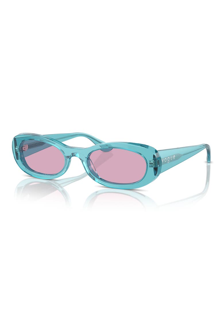 53mm Oval Sunglasses, Alternate, color, TURQUOISE