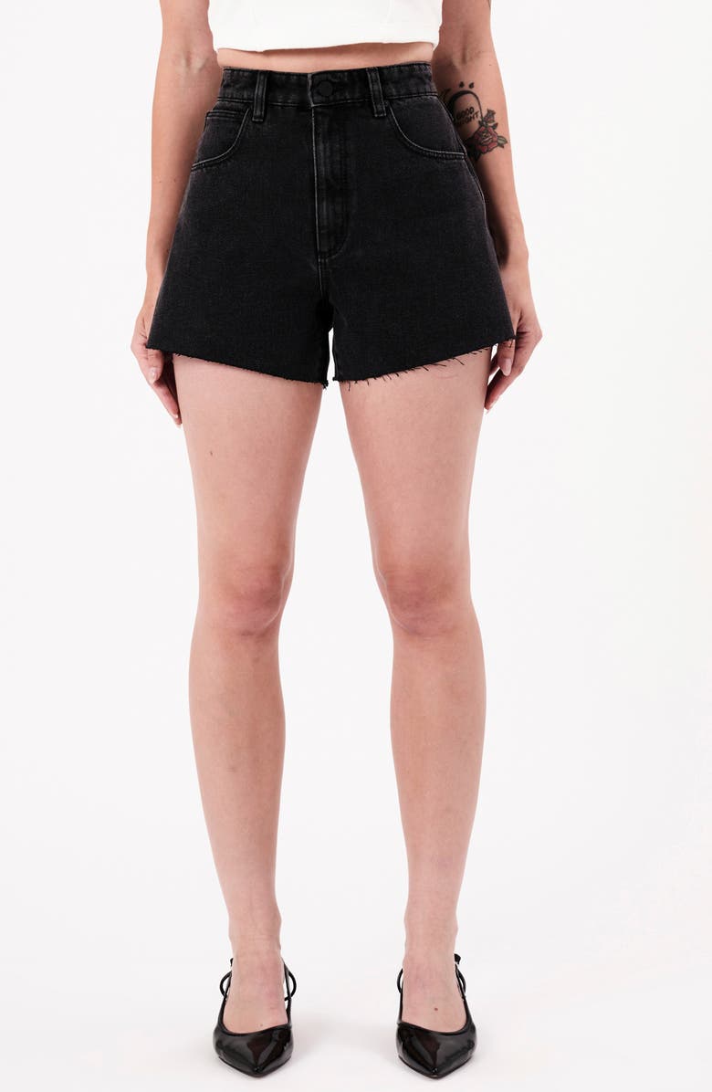 ABRAND Venice Heidi Cutoff Denim Shorts, Main, color, Washed Black