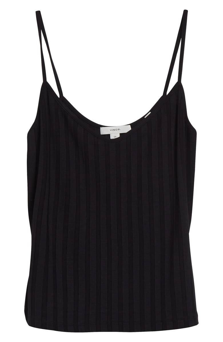 Vince V-Neck Rib Camisole, Alternate, color, Black