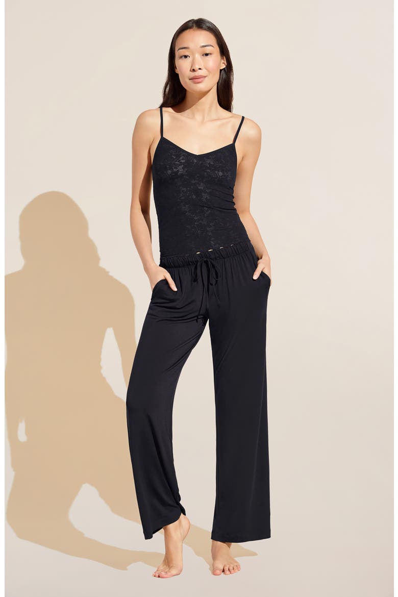 Gisele Stretch Modal Pajama Pants, Alternate, color, BLACK