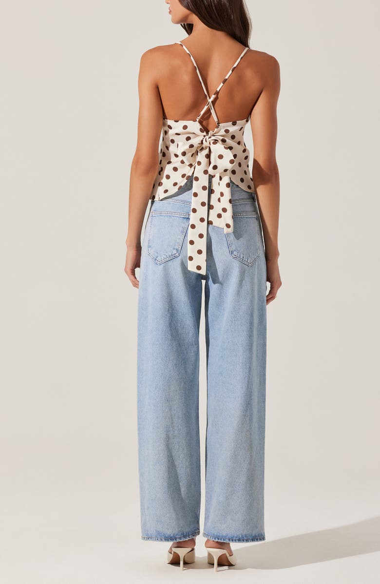 ASTR the Label Everli Polka Dot Tie Back Top, Alternate, color, 